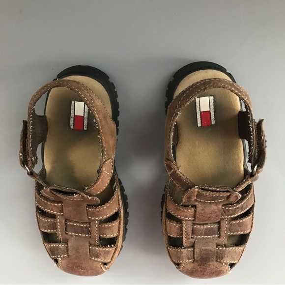 Tommy Hilfiger Kids Vintage Leather Toddler Fisherman Sandal 9.5M Comfort Rare